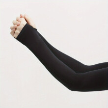 1 Pair Ice Silk Sleeves Summer Sunproof Casual Elastic Sleeves UV Protection Thin Breathable Solid Sleeves