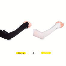 2pairs Ice Sleeve Sunscreen Arm Sleeves Solid UV Protection Cycling Driving Gloves For Men & Women