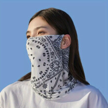 Long Bandana Printed Sleeves Face Covering Sun Protection Cover Outdoor Gloves Driving Ice Silky Arm Sleeves Gloves For Women Men