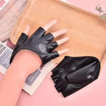 Vintage PU Leather Fingerless Gloves Solid Punk Rock Half Finger Gloves Iding Motorcycle Bat Gothic Y2K Women Party Costumes Accessories