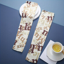 1pair Letter Print Ice Silk Sleeves Unisex Sunscreen UV Protection Long Gloves Casual Elastic Breathable Cycling Sports Sleeves For Women & Men