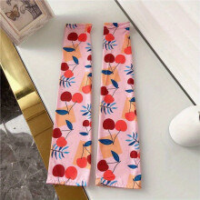 1 Pair Cartoon Print Ice Sleeve Womens Outdoor Sunscreen UV Protection Sleeve Long Fingerless Arm Gloves
