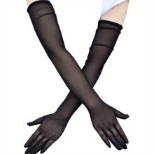 1 Pair Elastic Long Gloves Mesh Breathable Extended Gloves Decorative Gloves For Women