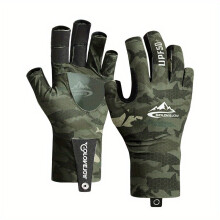 Fishing Sunscreen Gloves Camouflage Slipproof Half Finger Gloves Breathable Viscose Sunshade Gloves For Men And Women