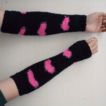 Plus Velvet Thicken Arm Sleeve Sweet Warm Sleeve Elastic Fingerless Sleeves For Women