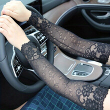 Lace Sunscreen Sleeves Women Floral Embroidery Long Sleeves Breathable Outdoor Driving Cycling Decorative Sleeves