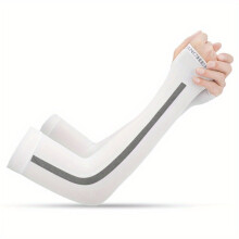 1pair Fingerless Arm Sleeves For Women Men Minimalist Striped Sunscreen Ice Sleeves Breathable Gloves For Outdoor