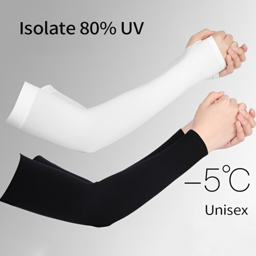 Solid Elastic Sleeve Sunscreen UV Protection Long Sleeve Arm Compression Soft Sleeves With Thumb Hole Unisex 1