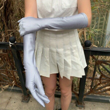 Long Full Finger Gloves Sunscreen UV Protection Elastic Gloves Retro Solid Gloves For Women