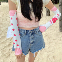 Cartoon Print Ice Sleeves Casual UV Protection Elastic Long Sleeves Outdoor Cycling Driving Sunproof Gloves