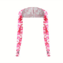 1pc Solid Fingerless Sporty Shawl Minimalist Sunscreen Ice Shawl Arm Sleeves Breathable Long Gloves For Outdoor