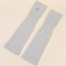 1pair Thumb Hole Arm Sleeves For Women Men Minimalist Solid Sunscreen Sleeves Elastic Gloves For Outdoor