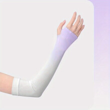 1pair Fingerless Arm Sleeves For Women Men Minimalist Gradient Sunscreen Ice Sleeves Protective Gloves For Outdoor