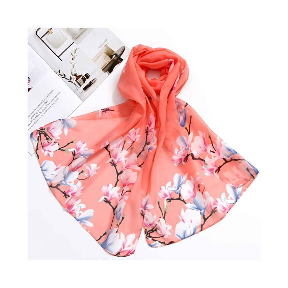 Flower Print Satin Scarf Silk Shawl Women Casual Windproof Wraps Accessories-image-OPC-PC6D72M-NEW