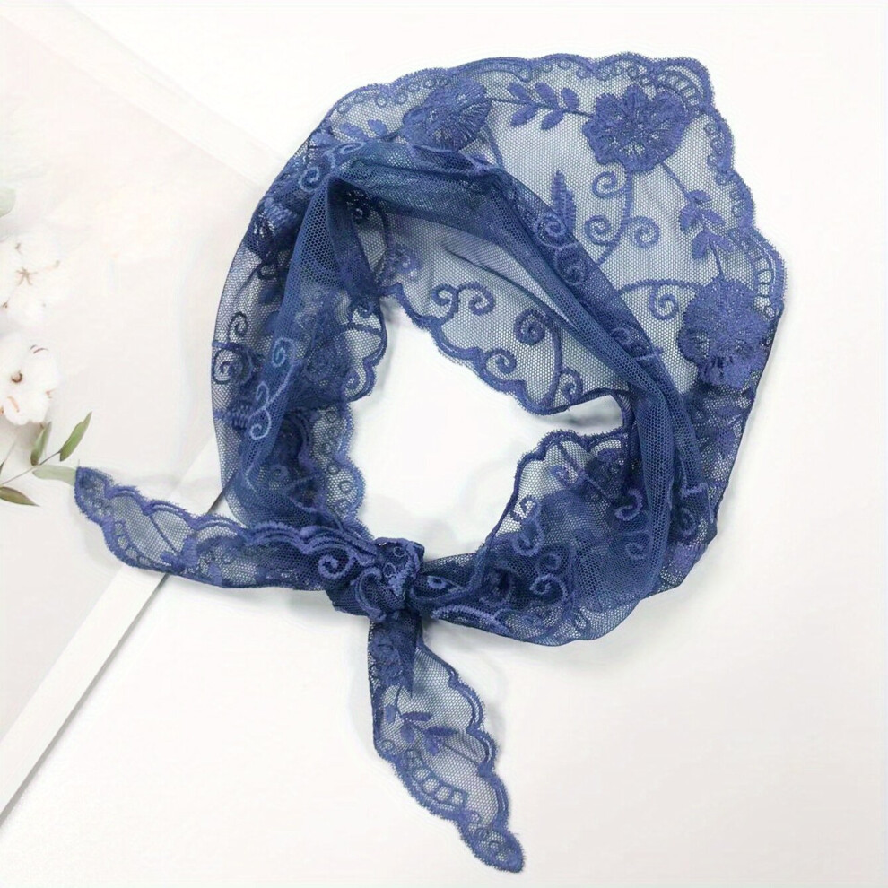 Lace Triangle Scarf Thin Breathable Flower Embroidered Shawl Decorative Head Wrap Bandana Neckerchief For Women-image-OPC-PC6D6XW-NEW