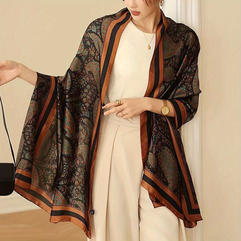 Classic Paisley Print Scarf Silk Shawl Women Windproof Head Wraps Casual Outdoor Travel Beach Towel-image-OPC-PC6D7HM-NEW