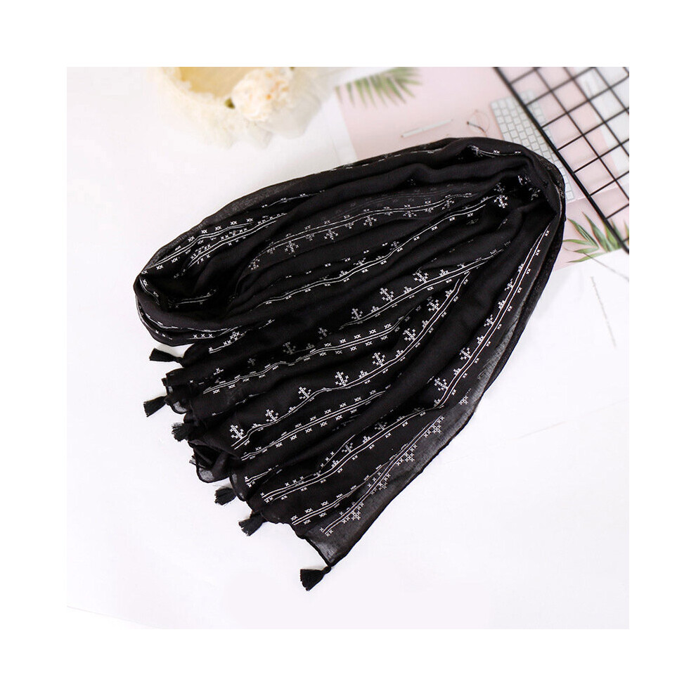 Casual Printed Fringe Scarf Womens Retro Solid Warm Shawl-image-OPC-PC6D7K7-NEW