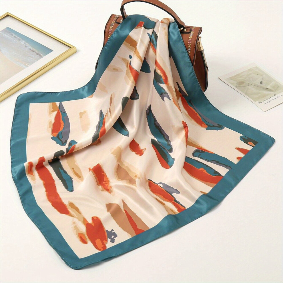 55 Colorful Tid Dye Print Bandana Graffiti Satin Square Scarf Neckerchief Head Wrap Scarves For Women-image-OPC-PC6D7SZ-NEW