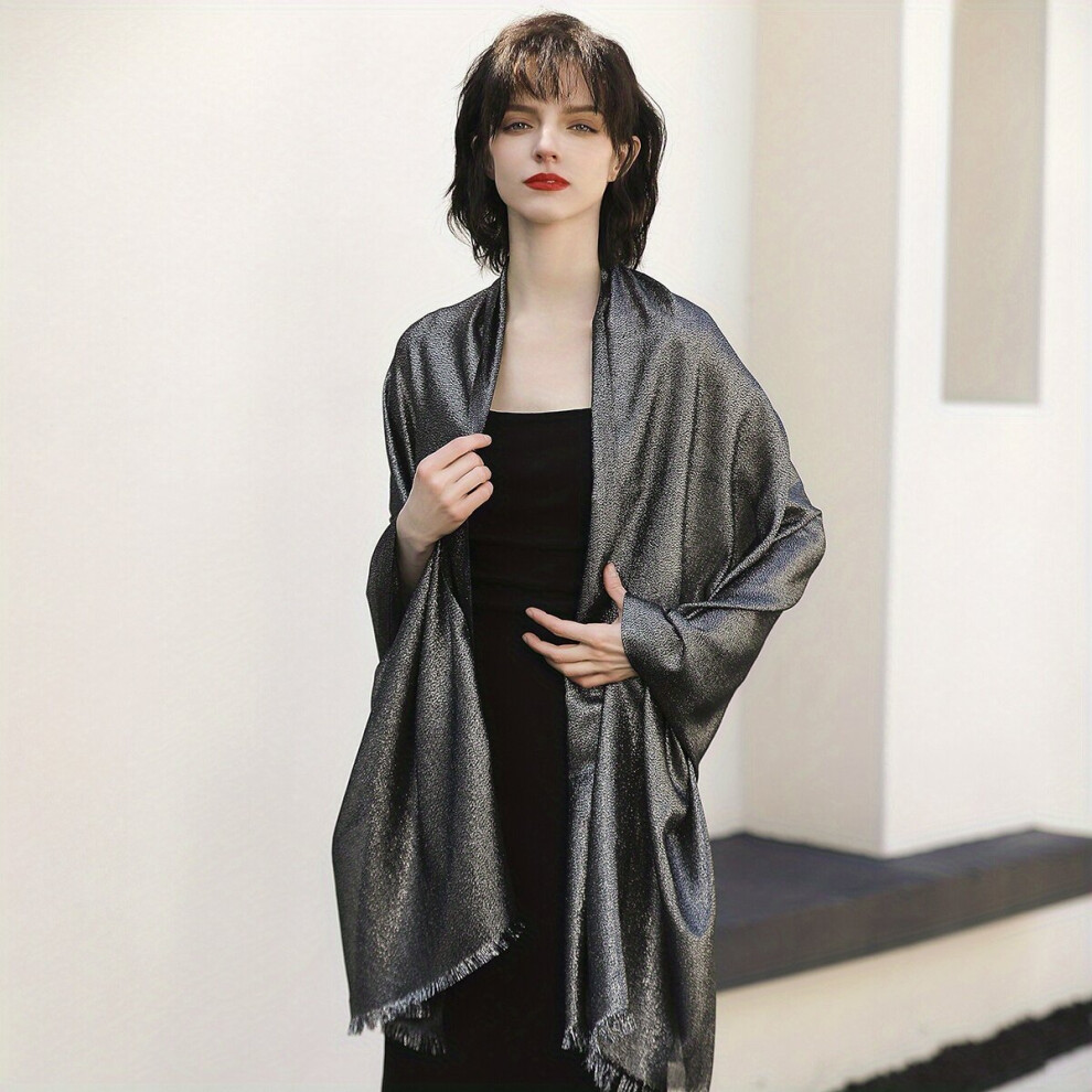 Solid Glitter Tassel Shawl Long Scarf Wrap Women Cape For Party Prom Wedding-image-OPC-PC6D86C-NEW
