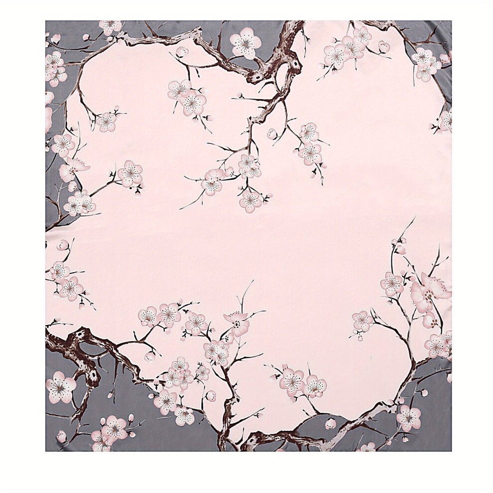 35 4 Plum Blossom Print Bandana Block Shawl Square Scarf Head Wrap Classic Sunscreen Travel Beach Towel-image-OPC-PC6D87V-NEW