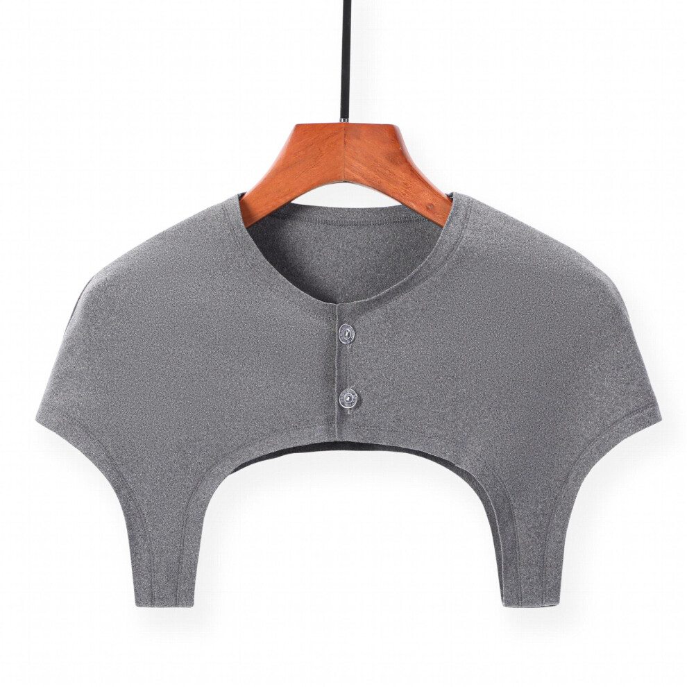 Grey Plus Size Shoulder Warmer Elastic Cold Proof Shawl Solid Breathable Thickened Shoulder Protection Wraps