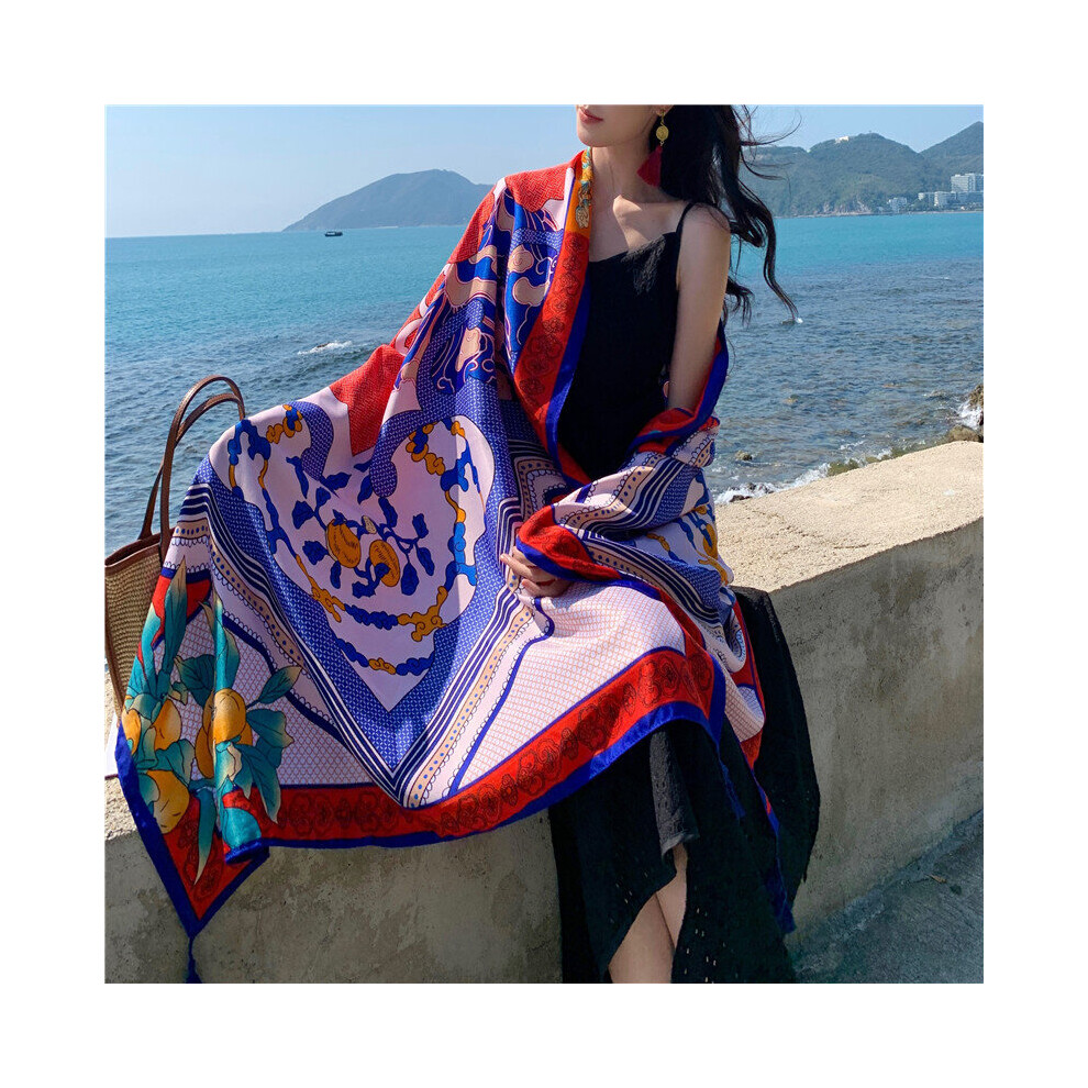 89 179 Boho Large Scarf Vintage Print Shawl Windproof Head Wrap Casual Beach Towel Accessories-image-OPC-PC6D8X2-NEW