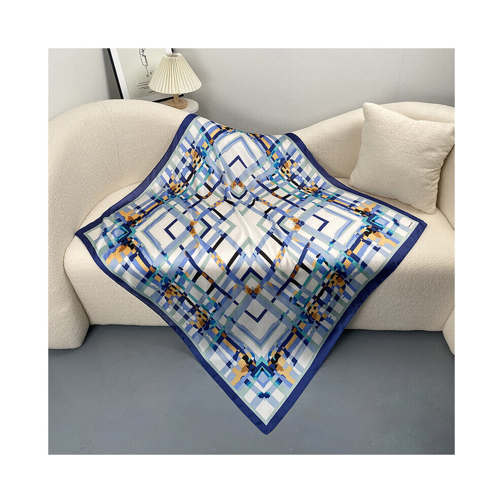 Grid Print Bandana Square Scarf-image-OPC-PC6D9FV-NEW