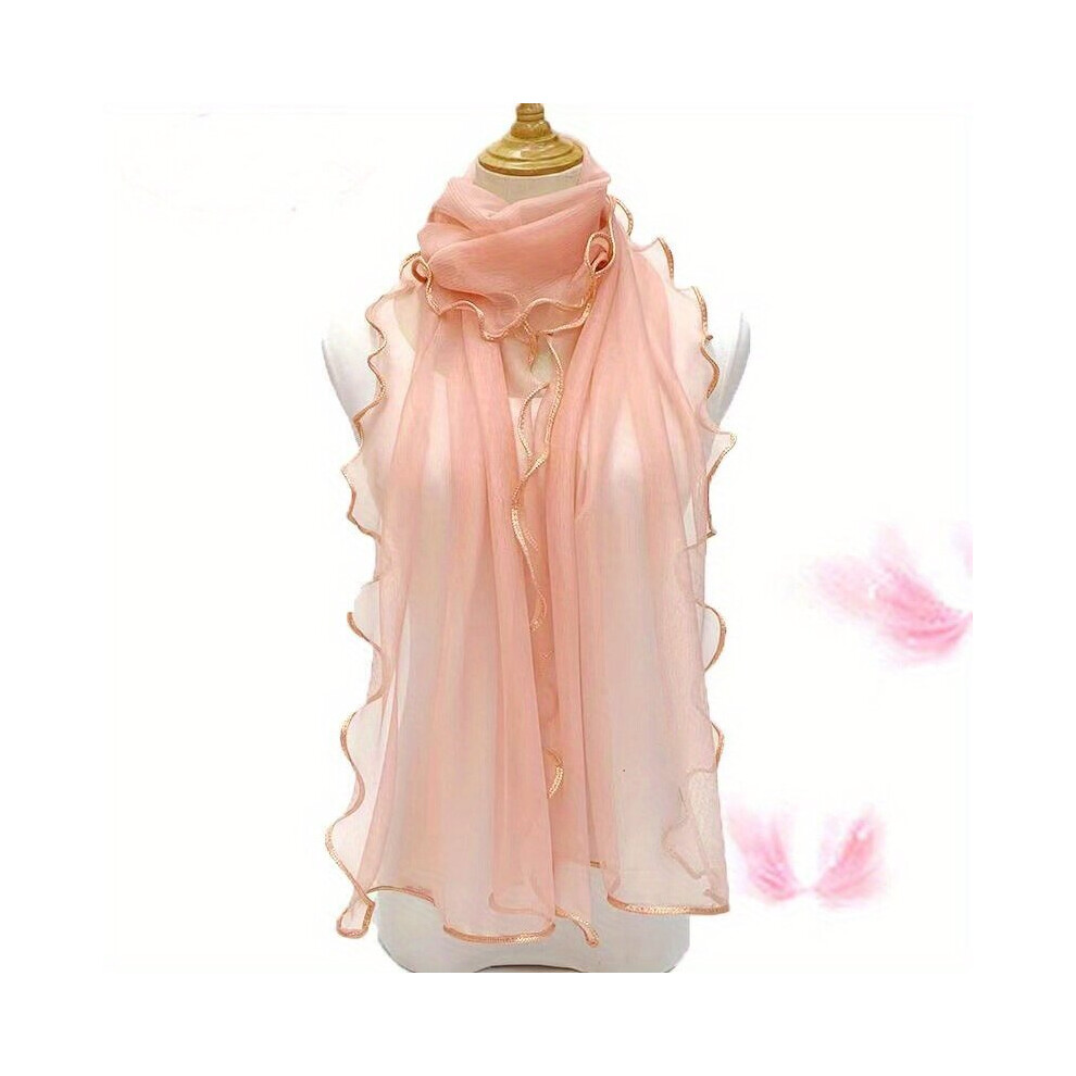 Ruffles Layer Lace Scarf Solid Gauze Shawl Head Wrap Travel Beach Towel For Women-image-OPC-PC6D9JS-NEW