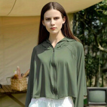 UPF50 Ice Silk Sun Jacket Casual Sunproof Shawl Breathable UV Protection Zipper Sun Suit Women Cycling Sports Shawl