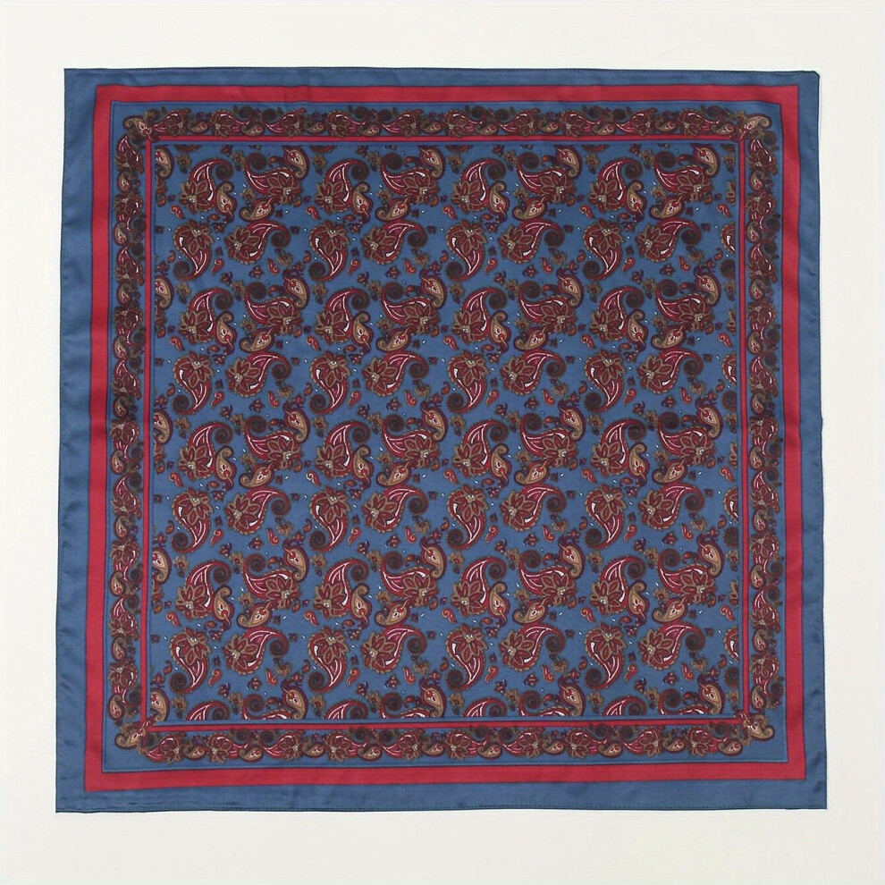Vintage Paisley Print Square Scarf Dark Bandana Classic Neckerchief Silk Head Wrap Hair Accessories-image-OPC-PC6DBFC-NEW