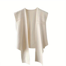 Solid Shawl Versatile Warm Vest Sleeveless Shawl Elastic Wrap For Women green