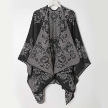Flower Print Shawl Plaid Long Warm Winter Clothes Shawl Coldproof Warm Print Shawl