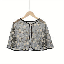 Flower Embroidery Hollow Shawl Breathable Thin Cape Dress Shawl Women Top Outside Blouse
