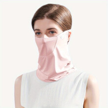 1pc Ice Silky Sunscreen Mask Sunshade Womens Summer UV Protection Face Cover Quick drying Neck Cover Face Protection Neck Hanging Ear Bandana