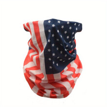 American Flag Print Turban Hip Hop Riding Mask Unisex Sunscreen Sports Neck Gaiter Elastic Bandanas Independence Neck Scarf For Women & Men