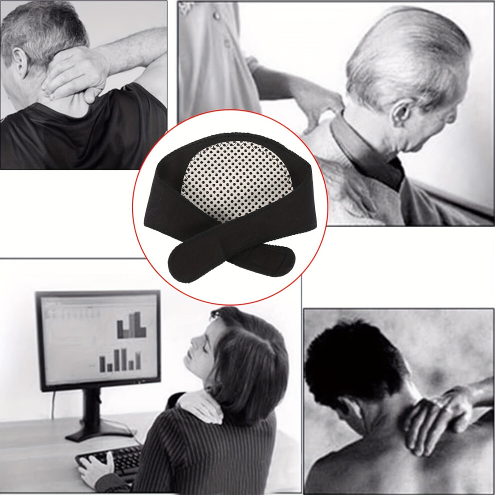 Black Neck Support Brace Self Heating Neck Collar Pain Relief Magnetic Therapy For Relief Of Cervical Pain