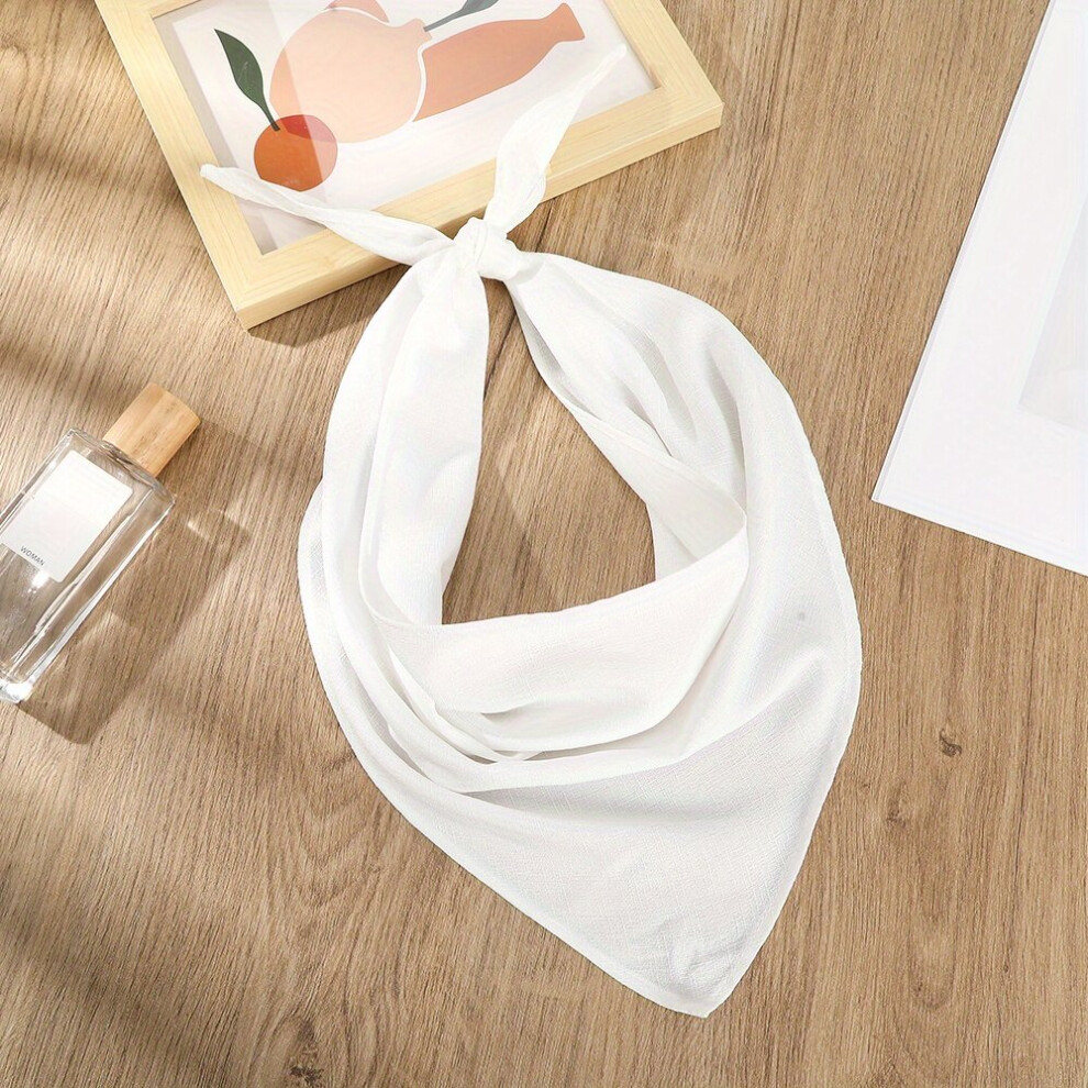 1pc Plain Triangle Scarf & Casual Headscarf Thin Turban Women Head Wraps Hair Accessories-image-OPC-PC6DDRD-NEW
