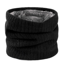 Mens Padded Thickened Solid Stripes Winter Warm Neck Cover