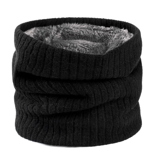 Mens Padded Thickened Solid Stripes Winter Warm Neck Cover 1