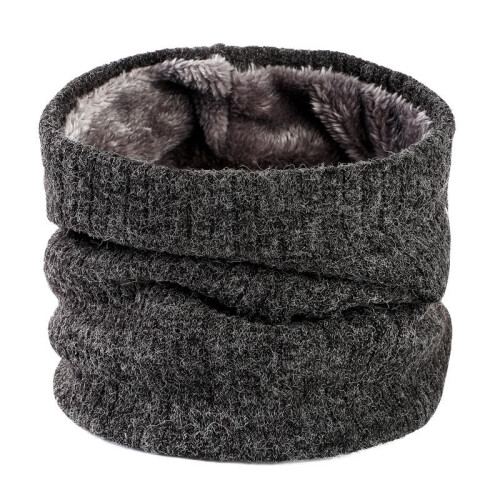 Mens Padded Thickened Solid Stripes Winter Warm Neck Cover 2