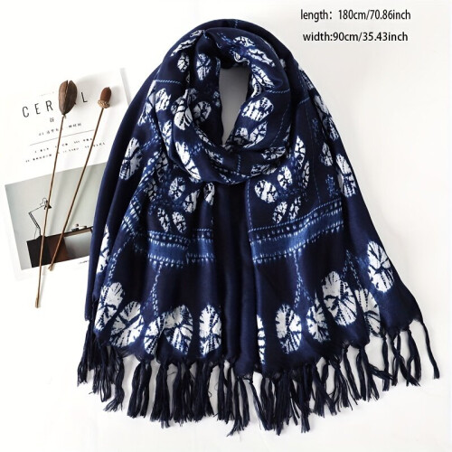 1pc Unisex Windproof Versatile Dark Printed Bearded Scarf For Outdoor Activity 2