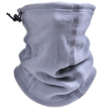 1pc Winter Fleece Warm Overalls Casual Night Riding Mask Cold Ski Reflective Strip Drawstring Neck Protector