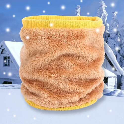 Mens Scarf Cold proof Winter Double Layer Plus Velvet Thickened Outdoor Pullover Couple Warm Solid Single loop Knitted Muffler 1