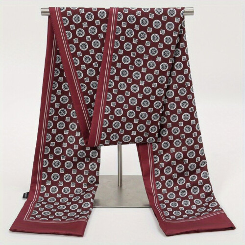 1pc Mens Printed Twill Double Layer Scarf