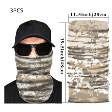 1pc 3pcs Sports Face Mask Mosaic Small Cube Camouflage Neck Protector Unisex Sunscreen Dustproof Mask Balaclava Bandana Scarf