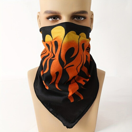 1pc Flame Pattern Mens Multifunctional Square Scarf 1