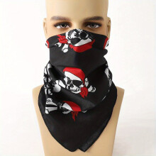 1pc Mens Skull Print Square Scarf