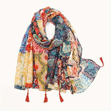 1pc Mens Scarf Print Tassel Sun Protection Shawl Scarf