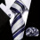 3pcs set Mens Plaid Pattern Tie Pocket Scarf Cuff Set For Suits 15