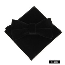 Mens Velvet Bowtie Handkerchief Set For Men Banquet Business Butterfly Pocket Square Towel Set For Wedding Party Tuxedos Bow Tie